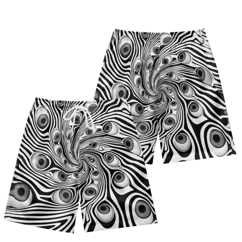 Zebra Augen drucken Herren Kordel zug Taille Shorts Polyester Strand Shorts schnell trocknen atmungsaktive Casual Sport Shorts