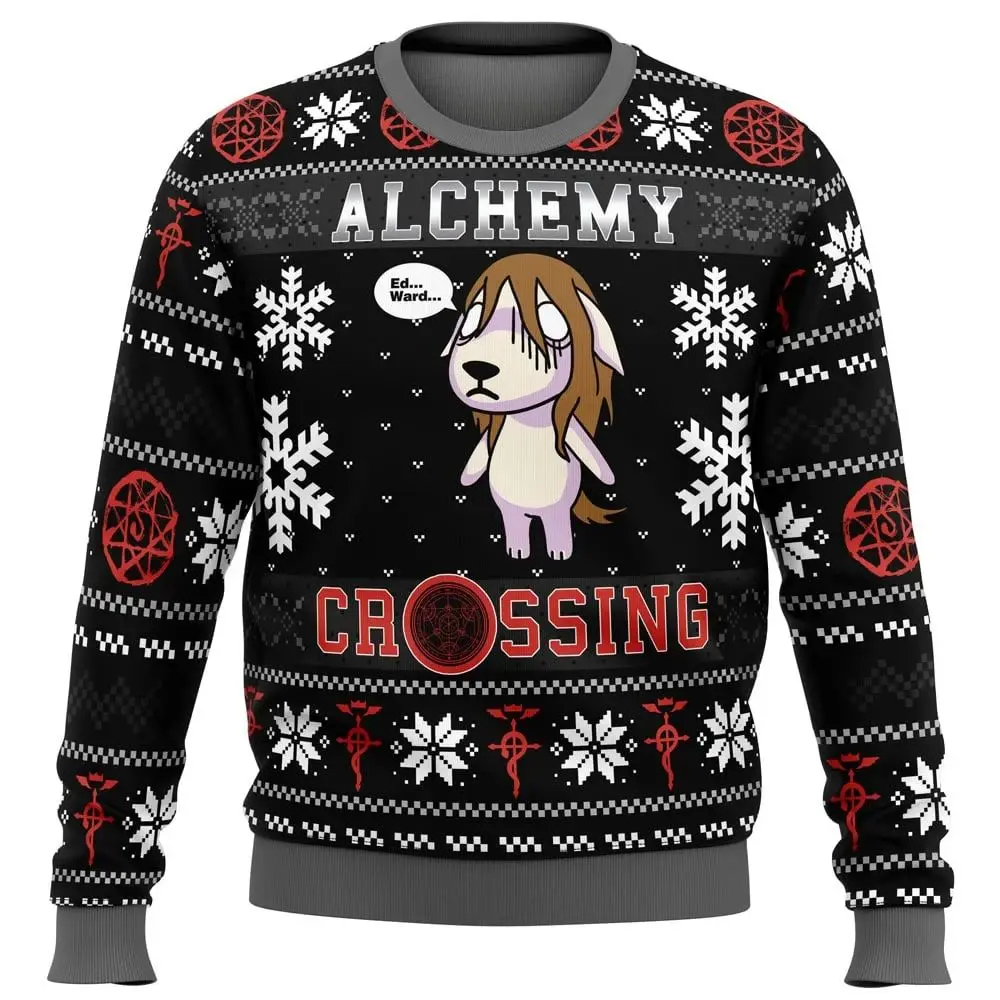 New Crown Christmas Sweater Ugly Holiday Sweater Beer Around Snowflake Reindeer Pattern Holiday Style Retro Christmas