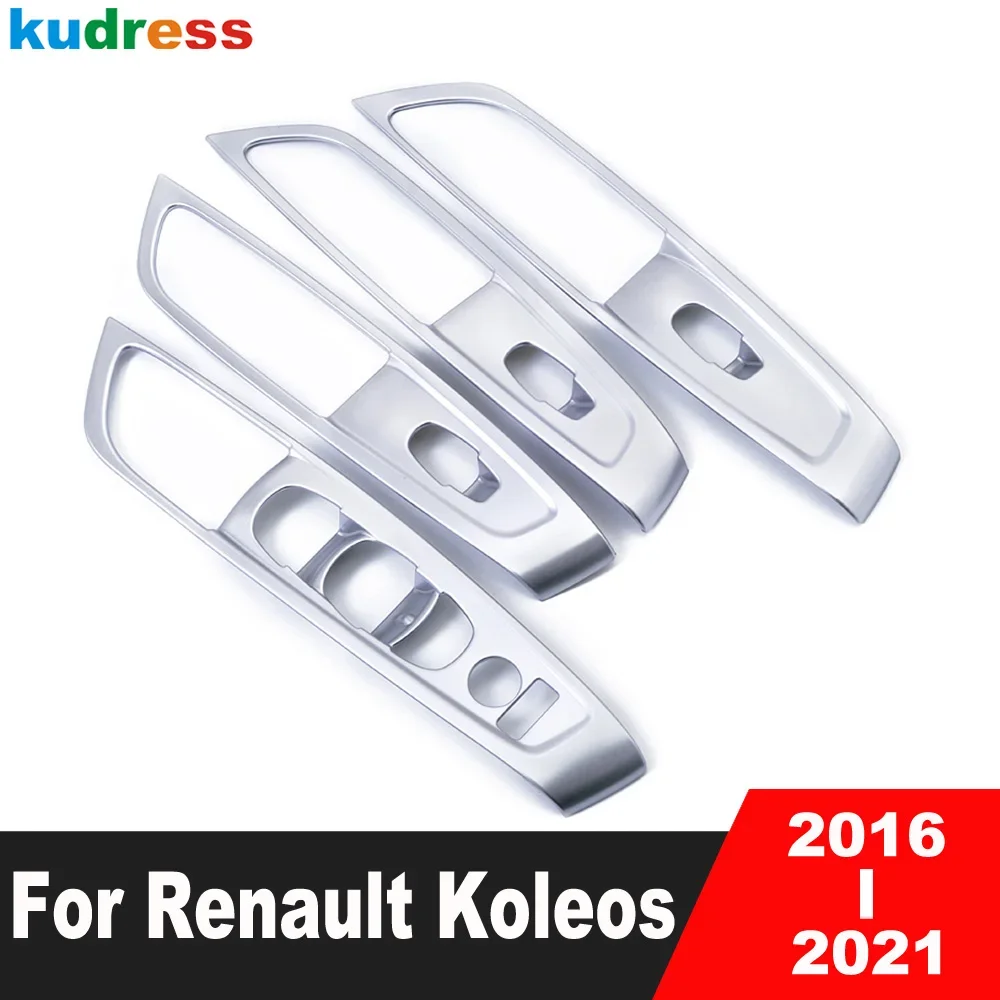 For Renault Koleos 2016 2017 2018 2019 2020 2021 Matte Car Inner Door Window Lift Switch Button Panel Cover Trim Accessories