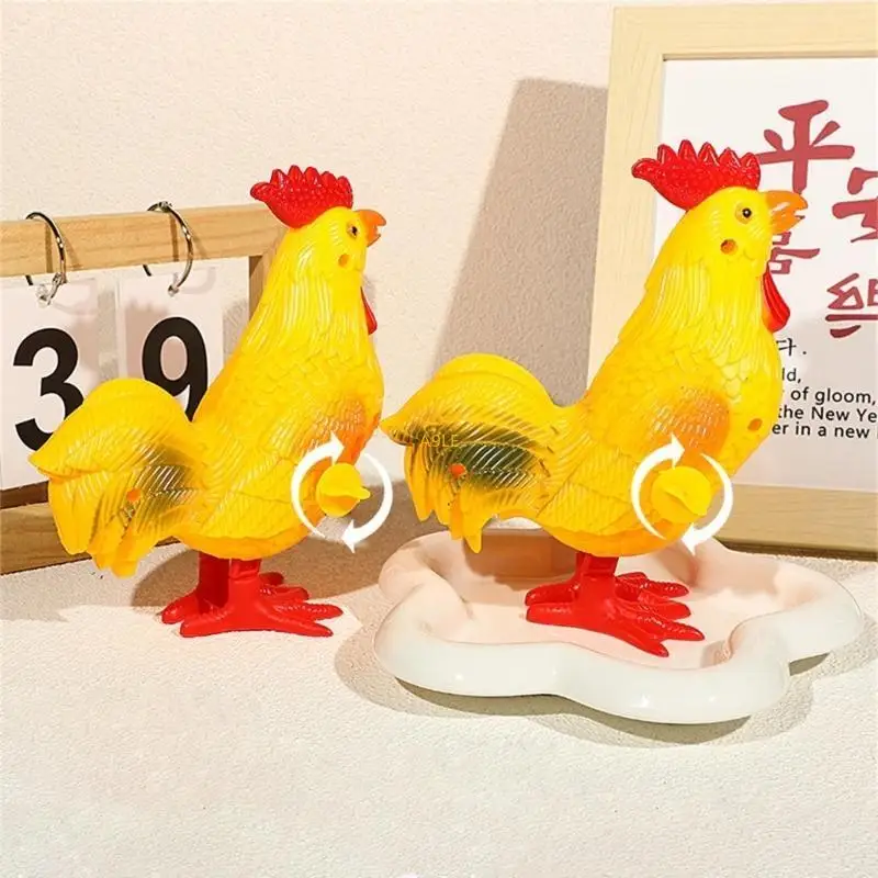 Post-80 Prank Nostalgic Vintage Toy Rooster Hopping Prank Mechanical Toy