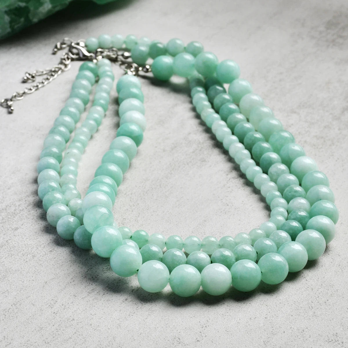 6mm 8mm 10mm Natural Stone Green Jade Round Beaded Necklaces Bohemian Women\'s Holiday Handmade Jewelry Mother\'s Day Gift