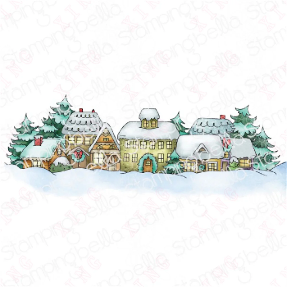 New Metal Cutting Dies 2022 Arrival Diy Scrapbook Craft Handmade Decoration Album Christmas Village Backdrop Embossing Stamp Set