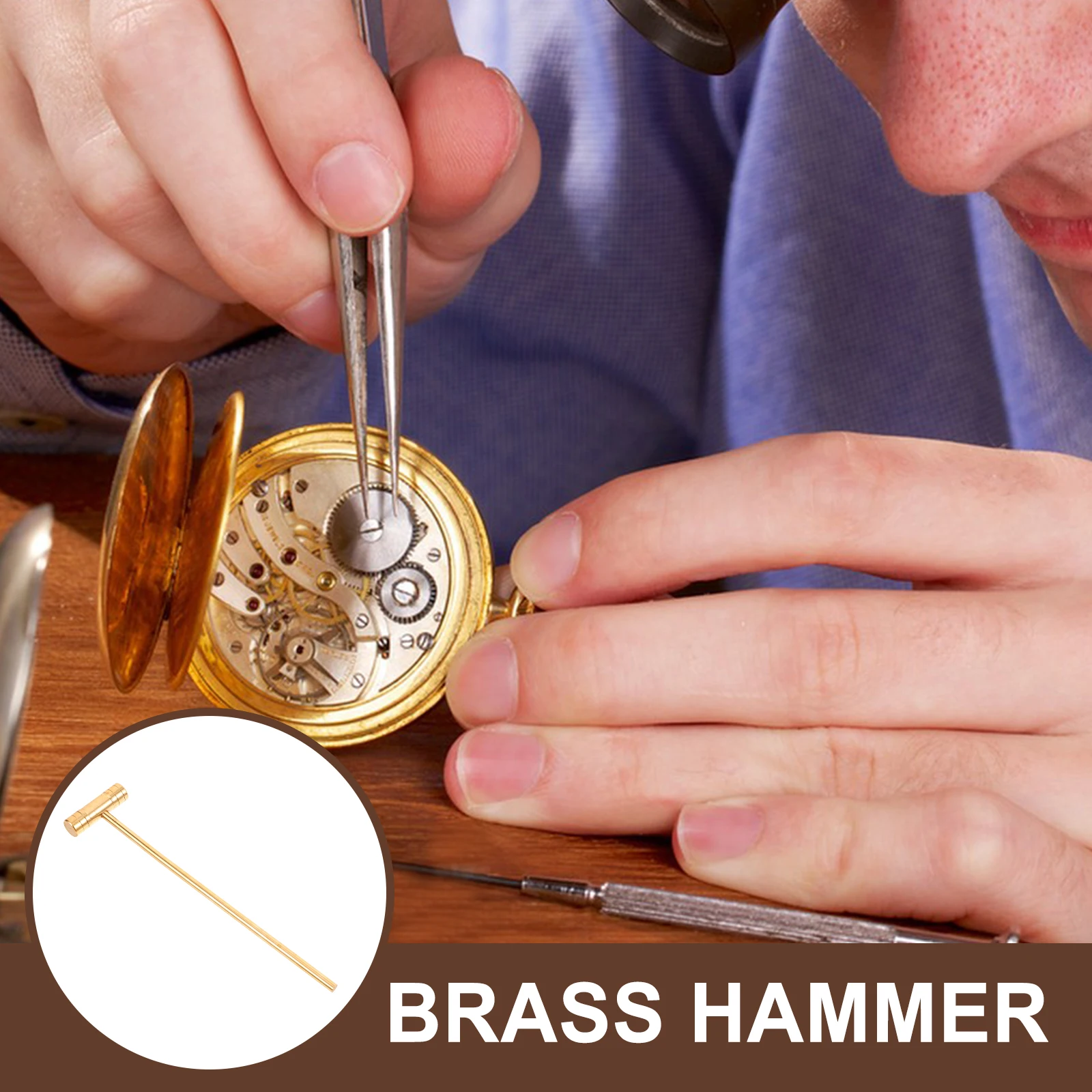 

Mini Portable Watch Repair Hammer Brass Mallet Tool For Jewelry Small Item Maintenance Efficient Multifunctional Tack