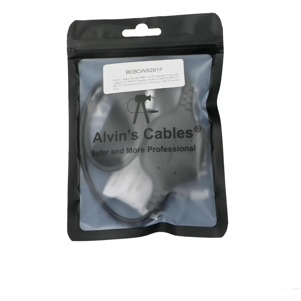 Alvin’s Cables DIN Mini BNC to 4 Pin Female Timecode Cable for Z CAM E2 Flagship Series E2-M4| E2-S6|E2-F6|E2-F8 Camera