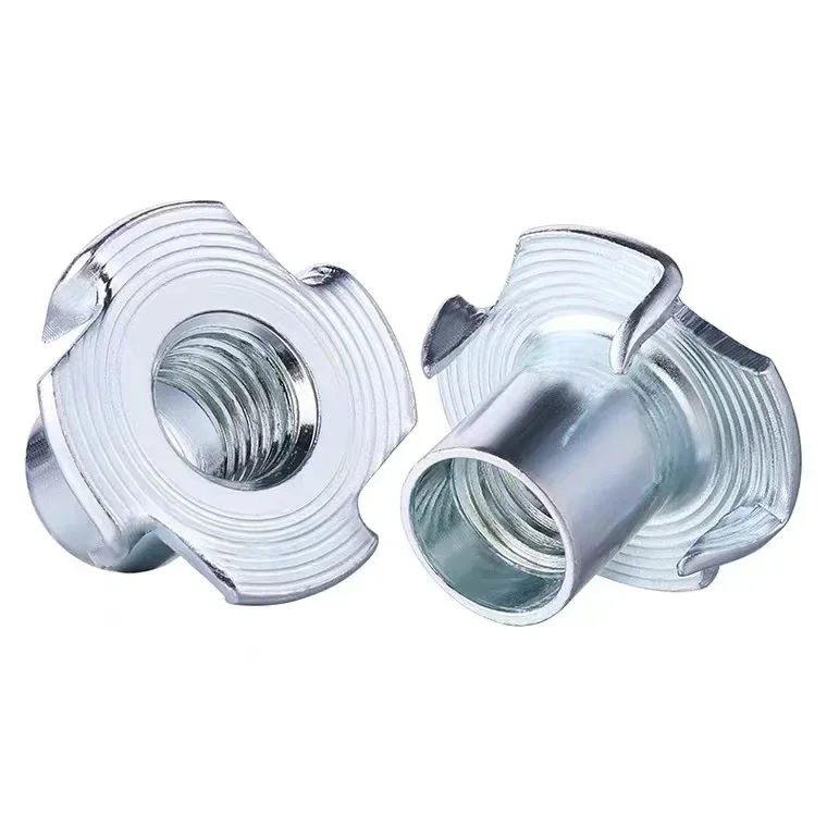 

10/100Pcs Zinc Plated Cold Heading Thickened Four Claw Nut Speaker Board Inlaid with Nuts Nails M3-M12