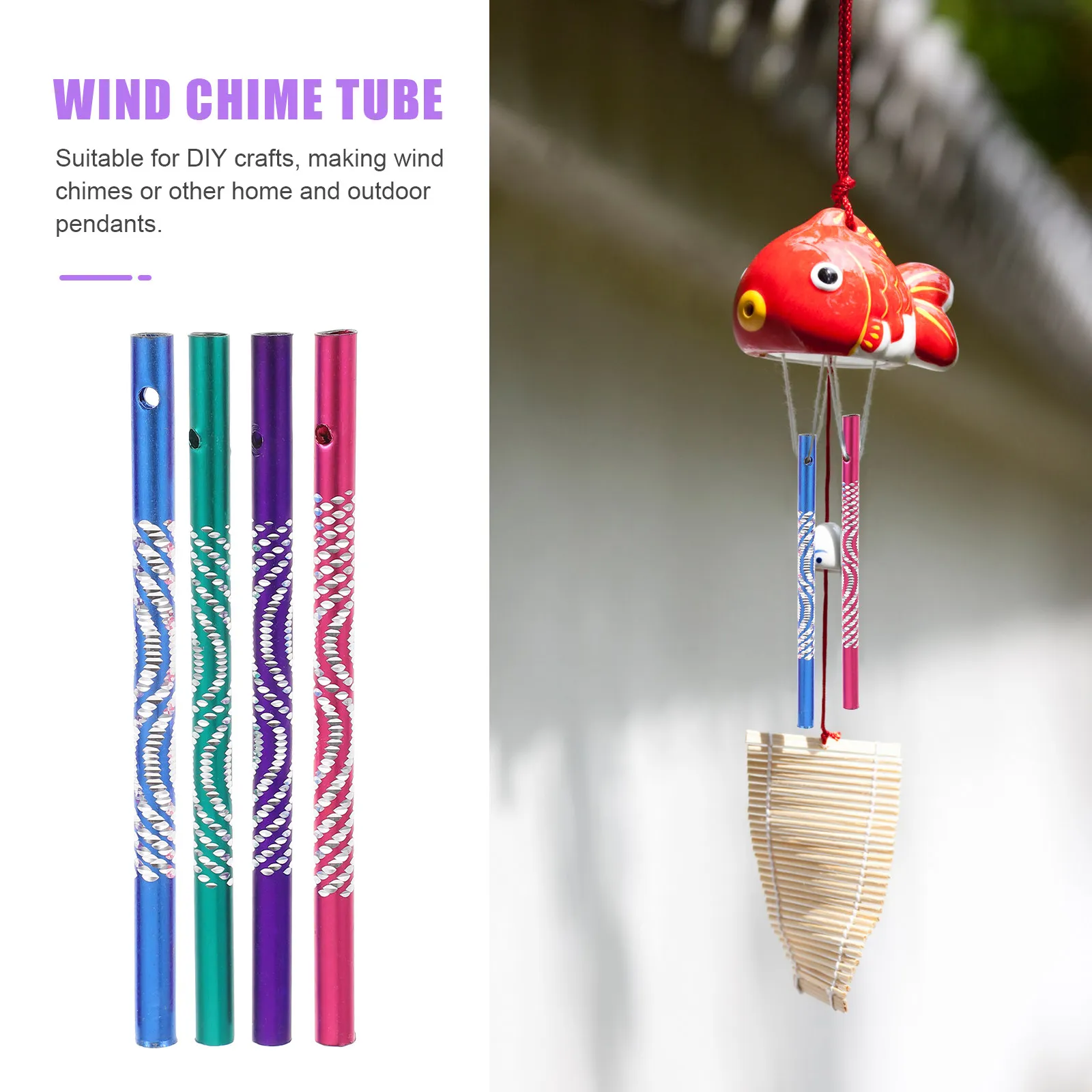 16Pcs Aluminum Wind Chime Tubes Premium Hollow DIY Replacement Pipes for Garden Outdoor Home Decor Wall Door Hanging Craft