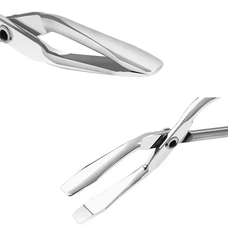 Professional Eyebrow Pliers Clips Stainless Steel Elbow Eyebrow Pliers Clip Scissor Tweezers Makeup Beauty Tool Straight Pointed