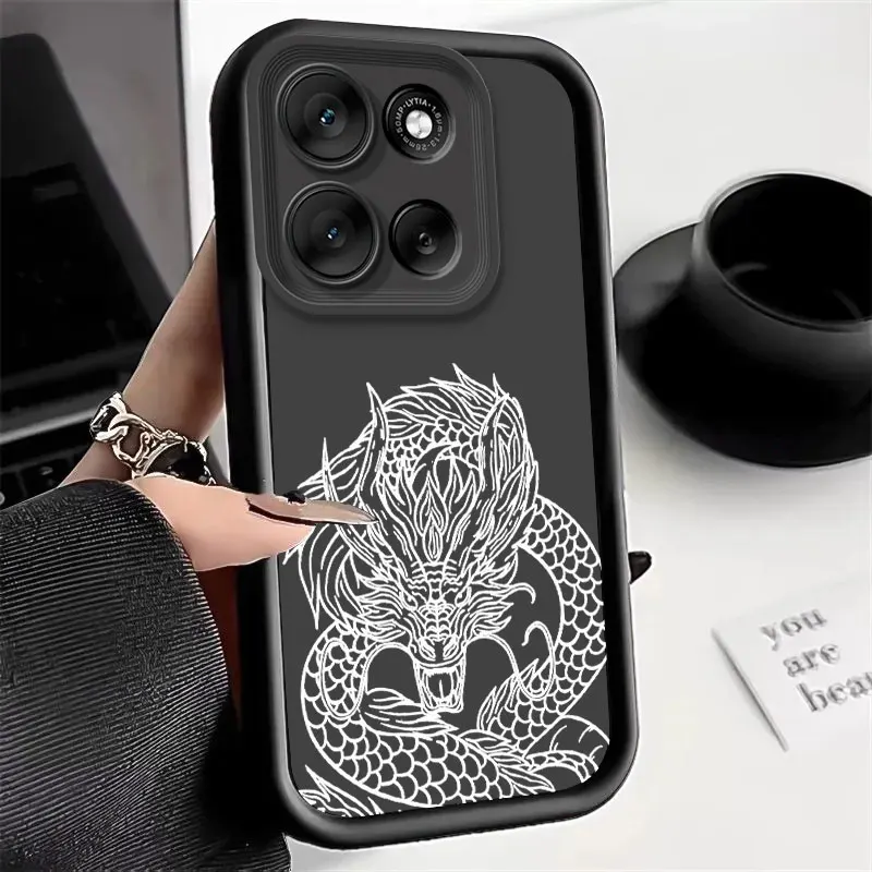 Für Motorola Moto G86 G56 G86 G56 Moto G56 Moto G86 Fall Silikon Weiche Schützen Abdeckung Chinesischen Orient Gott Drachen muster Telefon Fall