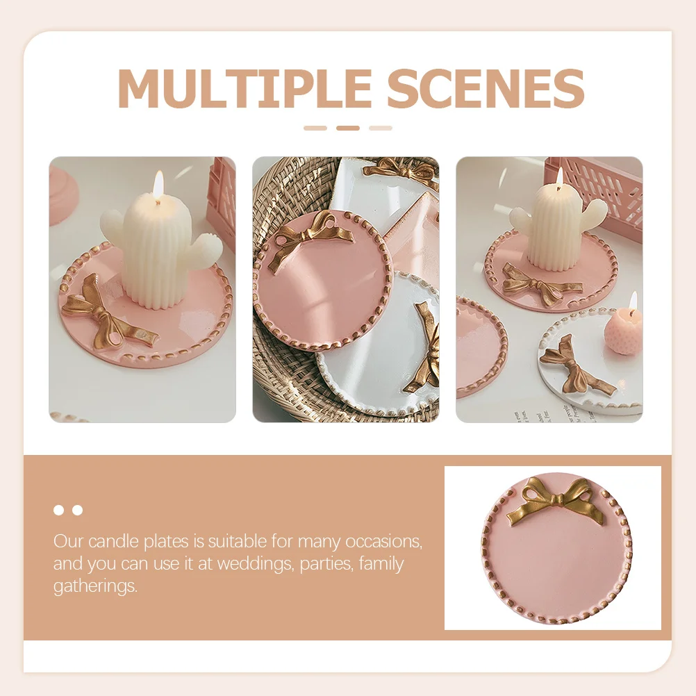 

Round Resin Tray Pink Decorative Holder for Table Centerpiece Pillar Candles Jar Votive Dining Room Wedding Party Home