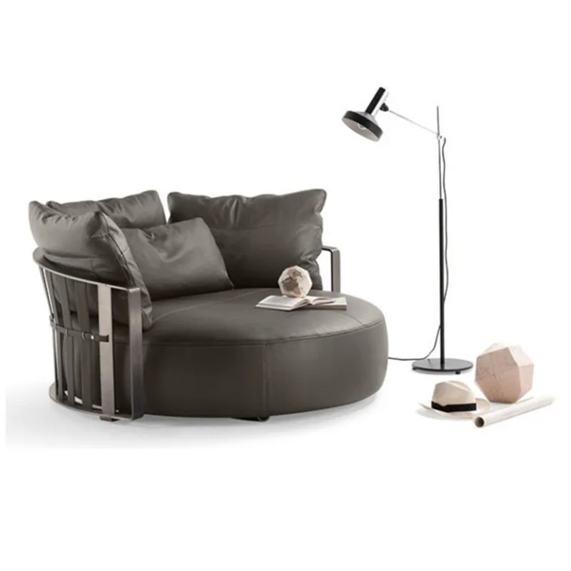 Italian minimalist single sofa chair, living room bedroom designer wabi sabi wind leisure chair
