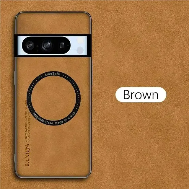 For Google Pixel 9 Pro 8 7 6 Case Soft PU Skin With Magnetic Protective Back Cover Case For Google Pixel 8A 7A 6A Phone Shell