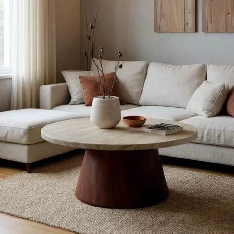 Modern Solid Wood Coffee Table Set Iron Frame for Small Apartments Guesthouses Living Rooms Home Use Table