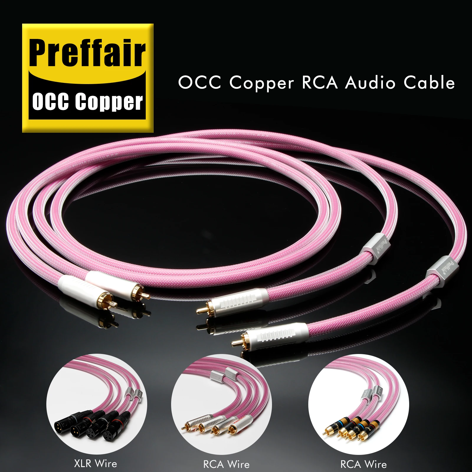 

Pair Audio RCA Interconnect Cable with Gold Plated RCA Plug,hifi audio interface cable