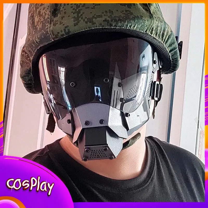 

Cyber Punk Commander Full-Face Mask Mechanical Mask Cosplay Costume Halloween Party Airsoft Outdoor Hunting Live Cs Game Props