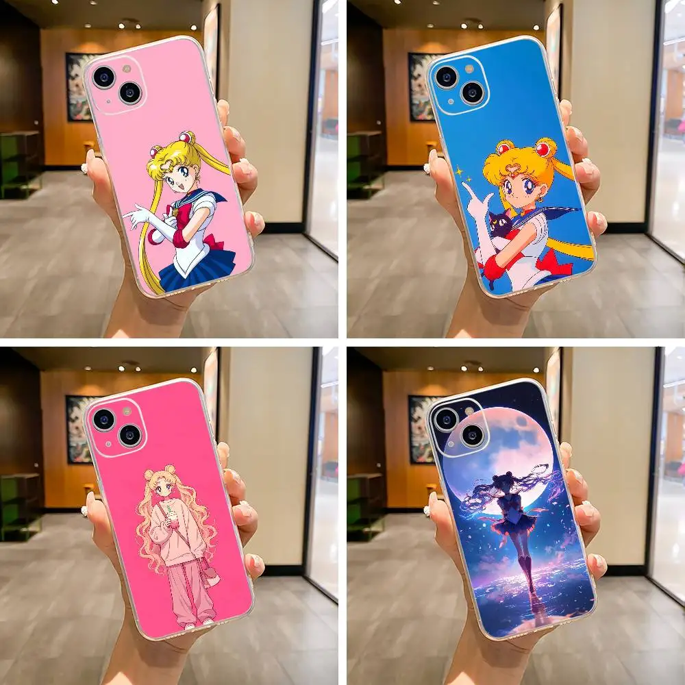 

Sailor M-Moon-Usagi Tsukino Phone Case For iPhone17,16,15,14,13,12,Pro Max,16/15/14 Plus XS Soft Silicone Transparent Cover