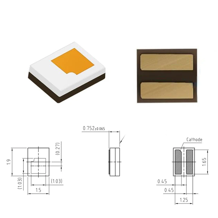 Image 6: 10 pièces/lot de LED SMD LCY CEUP 2016 3V couleur ambre haute puissance pour l'éclairage automobile