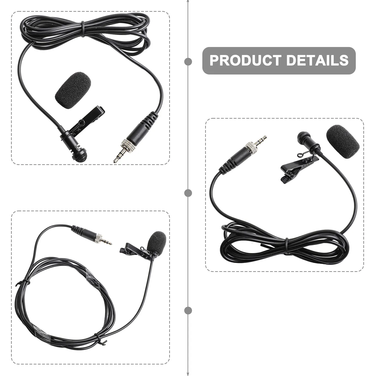 For Shure For Sony Lapel Microphone For Shure Clip-On Wireless Microphone 1.5M Cable Length Comfortable Under-ear Design