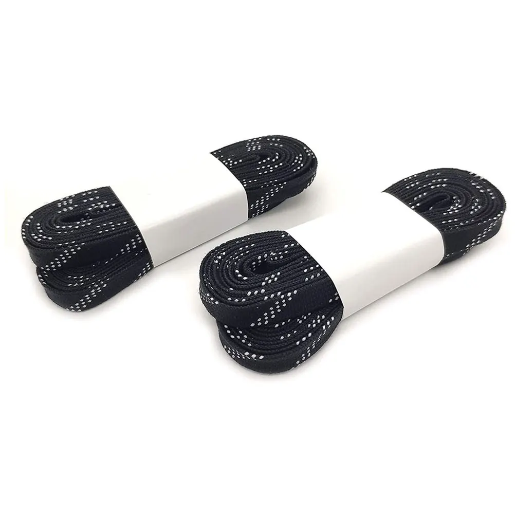 

2 Pairs Anti freezing Shoelaces Hockey Skates Wear resistant Ice Sports Polyester Trifold Tip Durable Speed skates