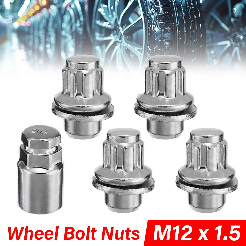 4PCS M12 X 1.5 Wheel Lock Bolts Anti-Theft Security Lug Nuts For