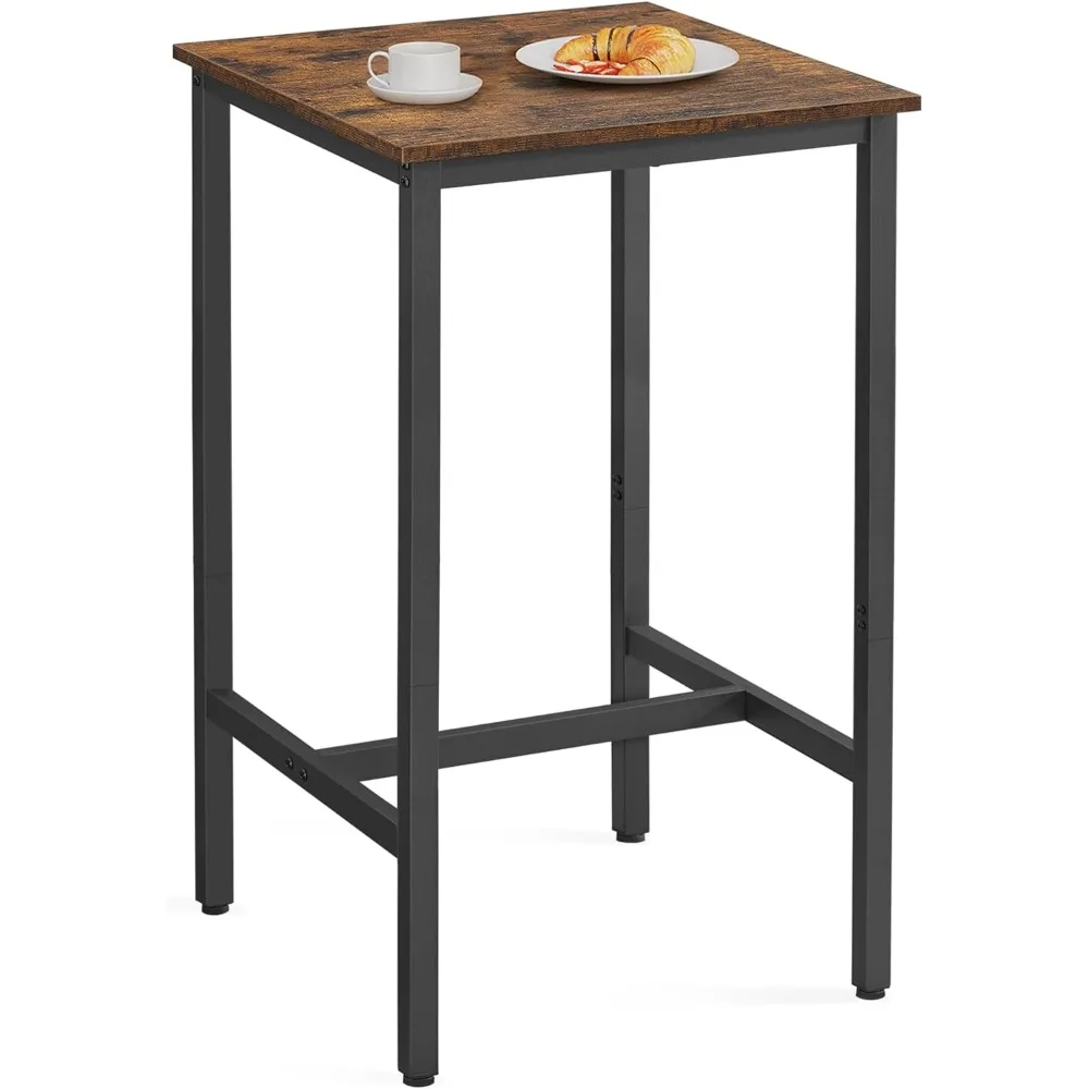 

Kitchen Dining Table, High Top Pub Table, Height Cocktail Table for Living Room Party, Sturdy Metal Frame, for Narrow Spaces