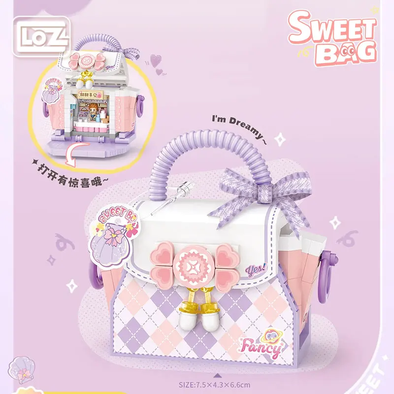 Loz/Loz Building Blocks Cute Cute Mini Girl Heart Handbag Sweet Sugar Bag Rabbit Bag Cat Bag