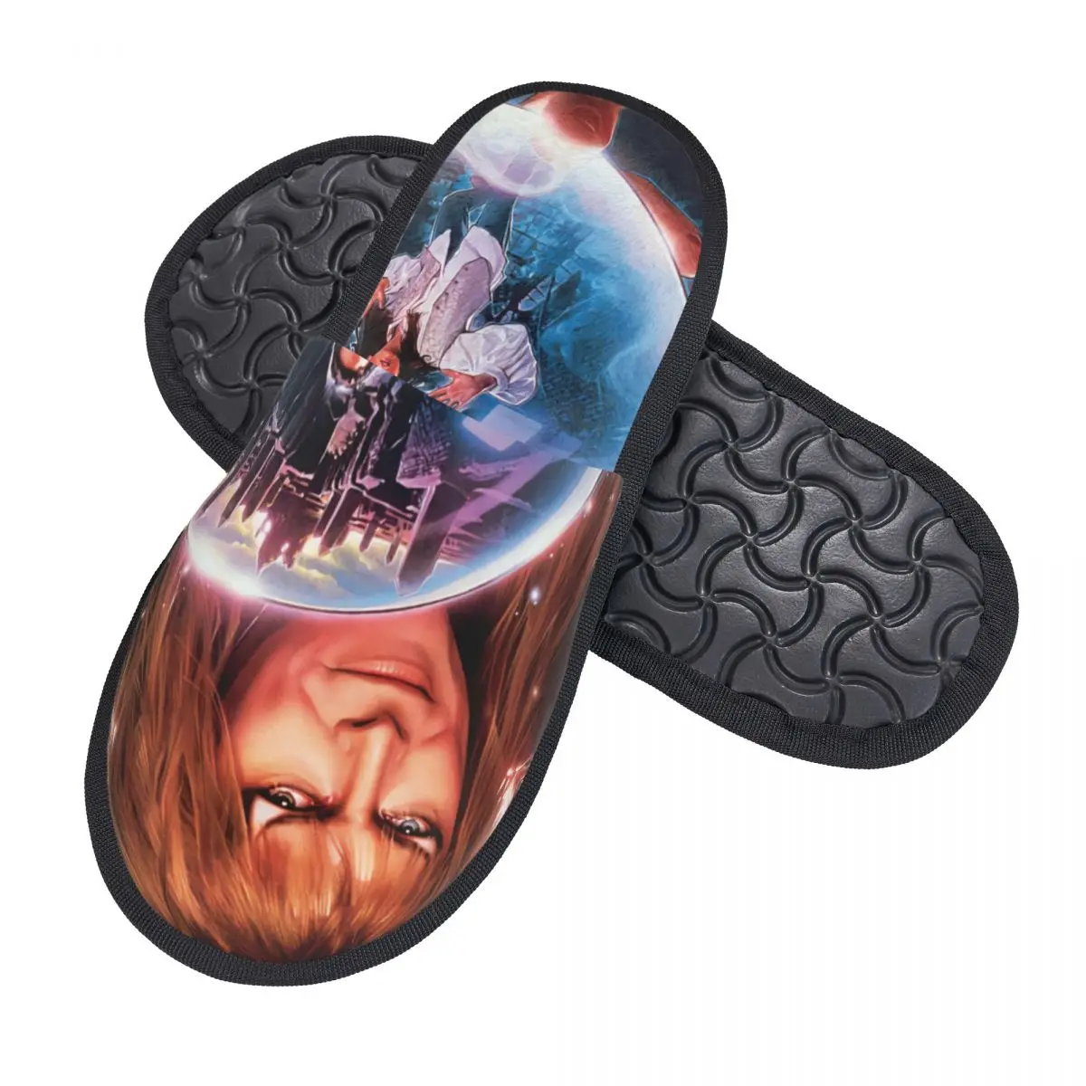 Zapatillas de casa de espuma viscoelástica para mujer, laberinto personalizado, Jareth, The Goblin King, película de fantasía, cómodas, cálidas, antideslizantes