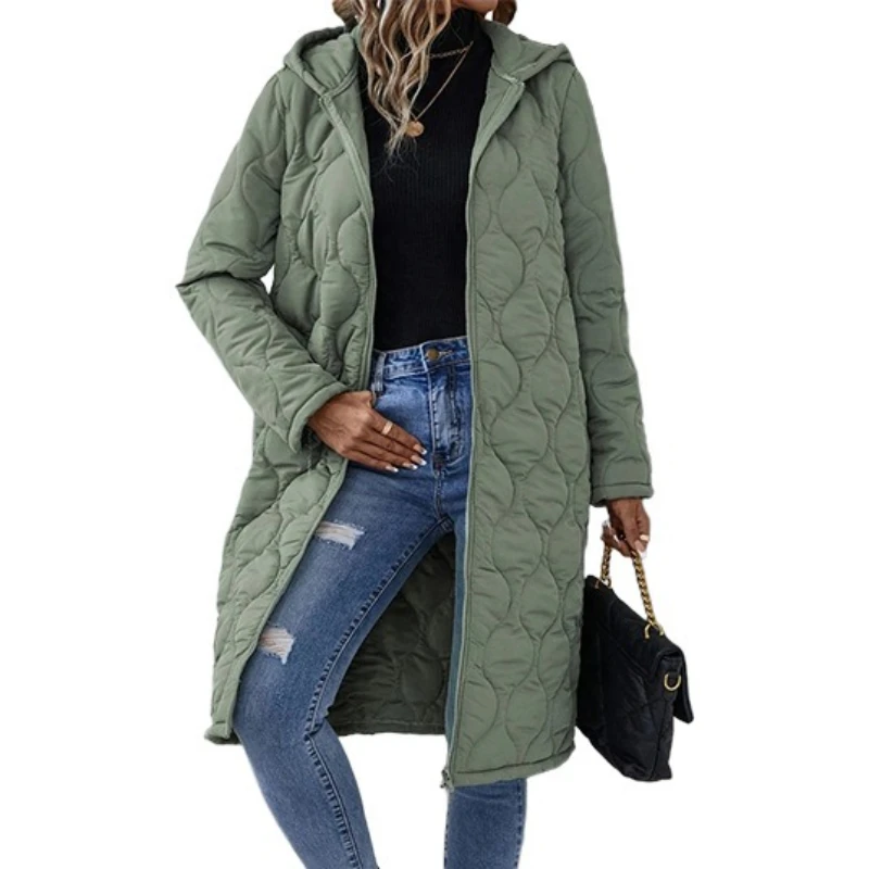 Parkas Women Long Coats Hooded Zipper Jackets Casual Loose Thick Warm Y2k Streetwear Elegant Jacket Work Coat Autumn Winter 2025
