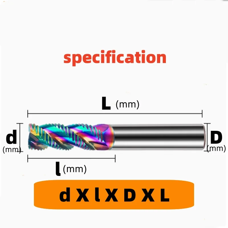 

1PCS 3Flute Cutting Rough End Milling 4 5 6 8 10 12 14 16 20mm Carbide Tool Aluminum Brass Stainless Steel Cutter End Mills