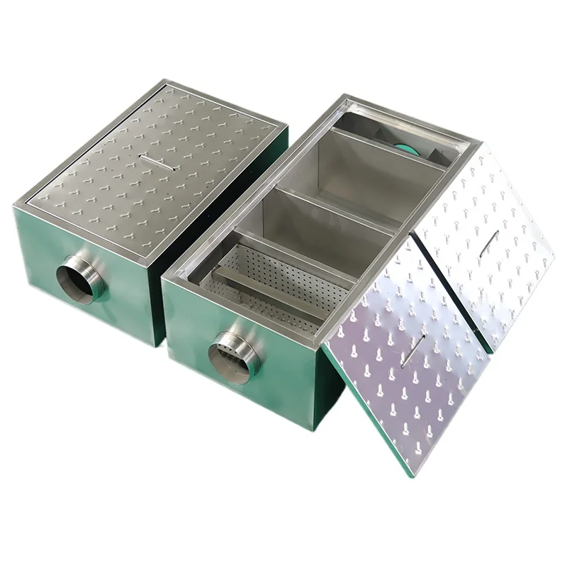 

Buried grease trap, three-stage filtration, commercial trench for sedimentation tank, stainless steel oil-water separator