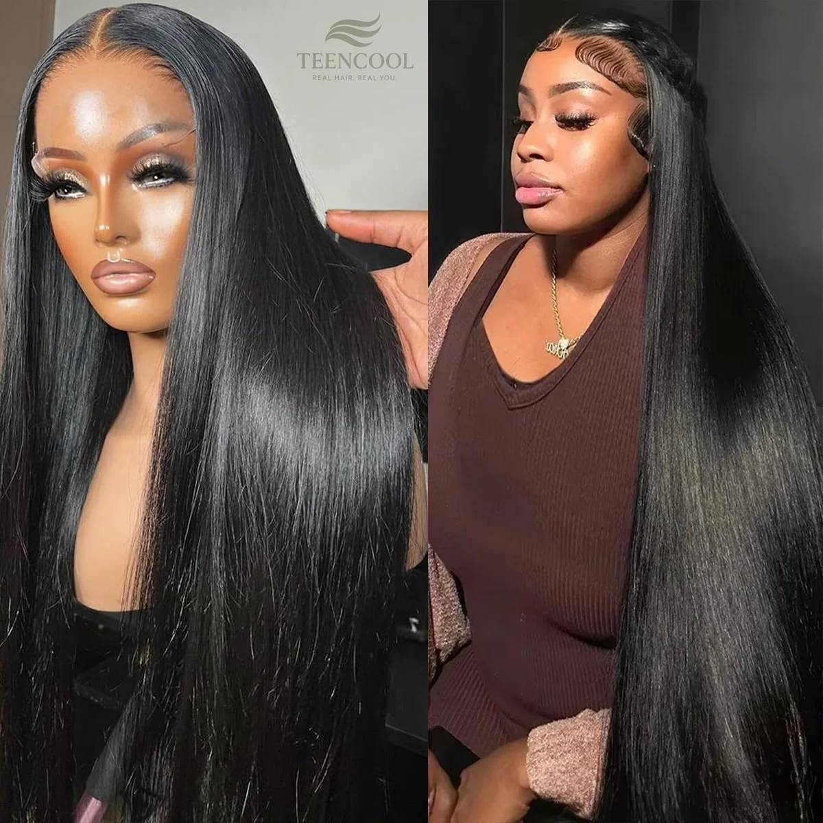 

250% High Density Human Hair Pre Plucked 13x4 Lace Frontal Wigs Brazilian 13x6 HD Lace Front Wigs Straight for Women 30 40 Inch