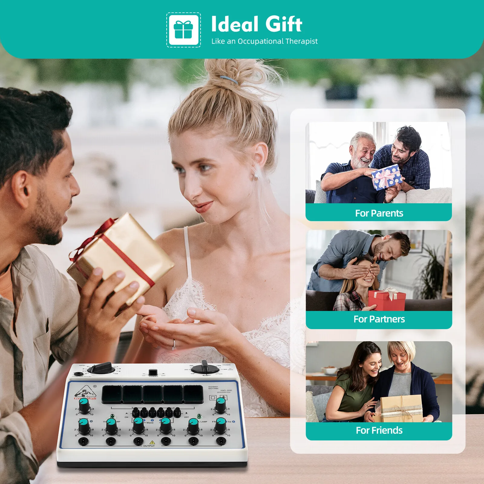 

TENS Therapy Machine with 5 Wave Modes, Home Use Electronic Pulse Massager for Muscle Pain Relief