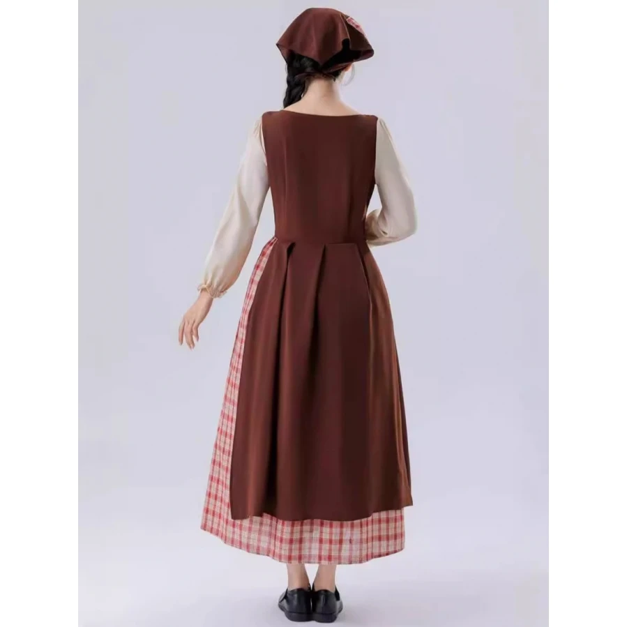 loween Beer Festival Medievale Manor Cameriera Plaid Dr Adulto Role-plang Costume da spettacolo teatrale Abbigliamento tradizionale da donna