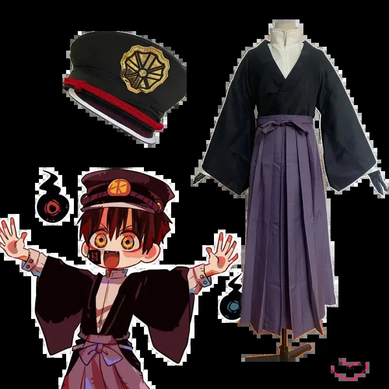 Anime Costume Cosplay Toilet-Bound Hanako-kun Hakama Pant Kendo Costume Cosplay Tsukasa Yugi Samurai Kimono Uomo Set Donna Vestito