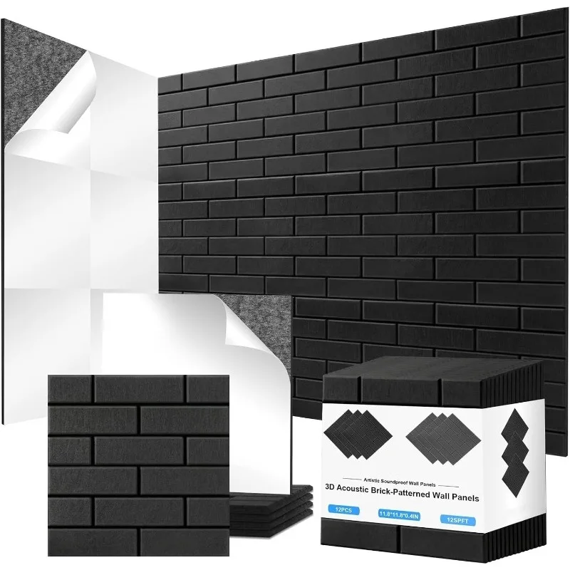 Recording Studio Acoustic Panels Self-Adhesive Sound Proof Brick Felt Wall Boards for Wall Ceiling DIY Acoustic Felt Wall Panels