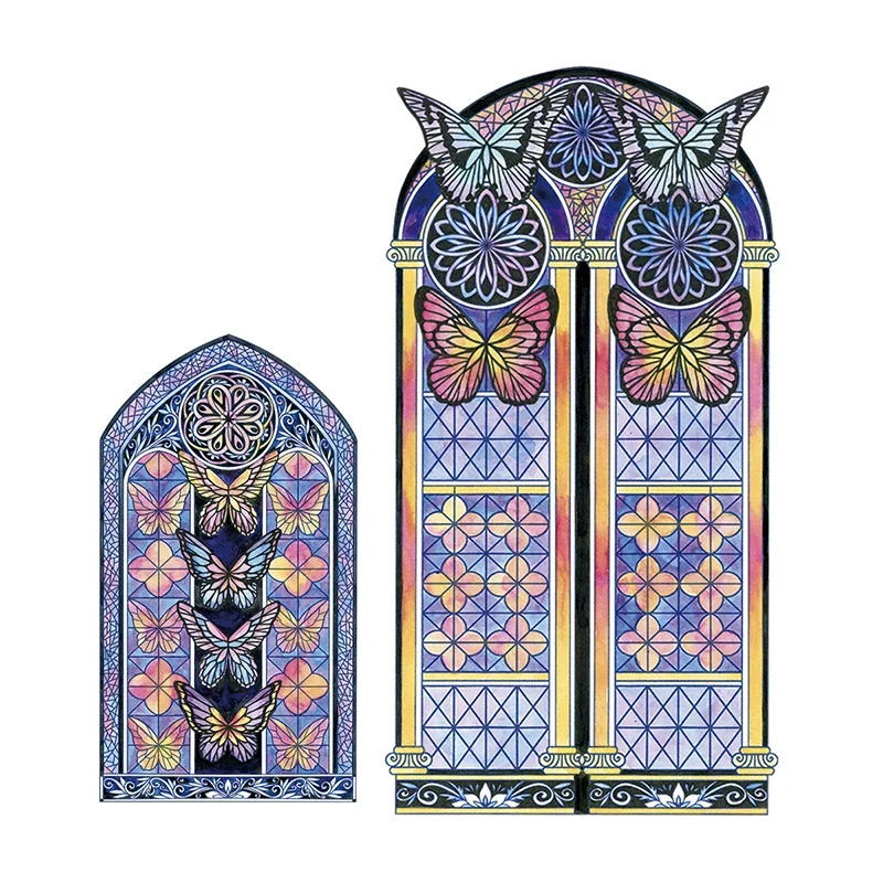 Butterfly Window Shiny Pet Tape Collage Journal Decoration