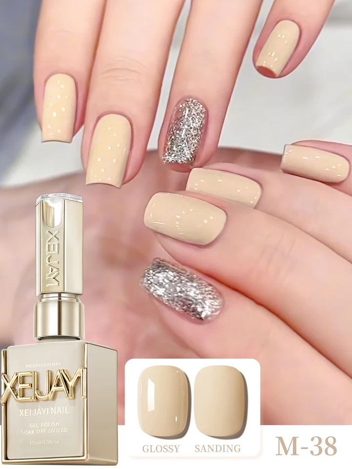 XEIJAYI 1 Pieza 15ML 13 Colores para Elegir Esmalte de Gel Puro Gel de Uñas Semi-Permanente Remojar Off UV LED Gel de Construcción Barniz 5