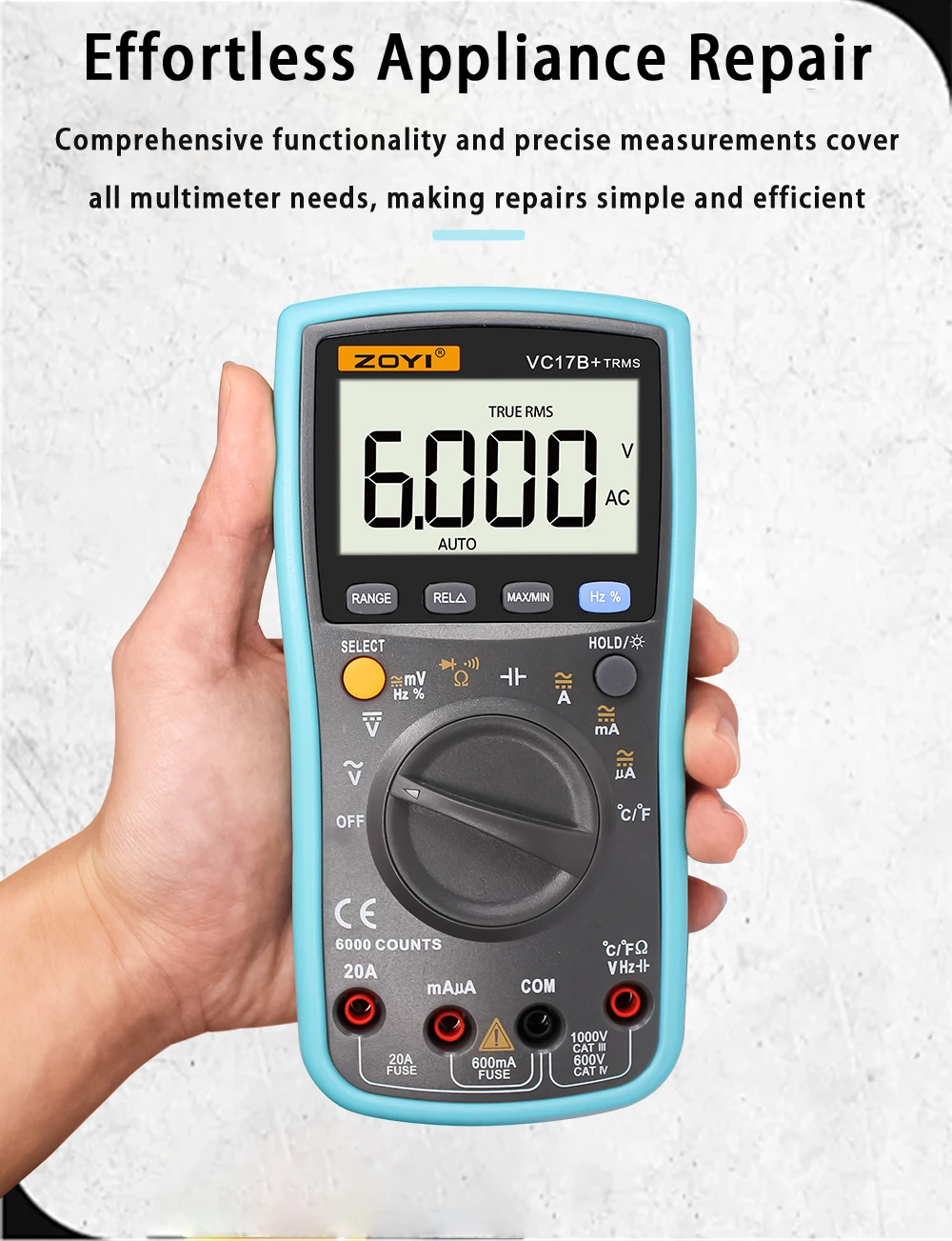 ZOYI ZT-VC17B+ Electrician Multimeter High-precision Digital