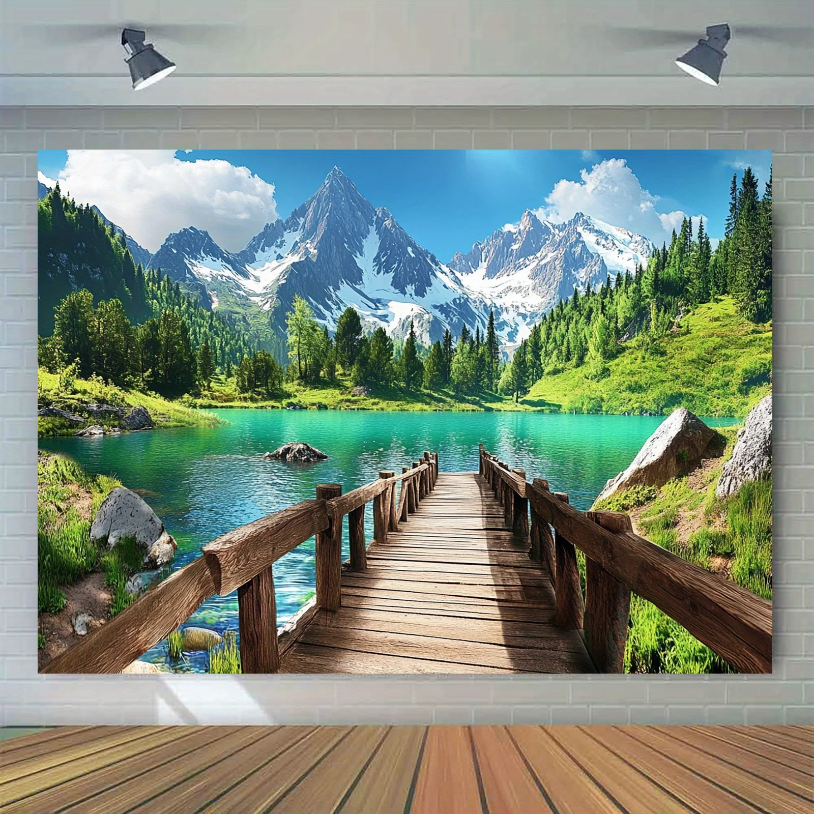 one-2d-flat-polyester-background-cloth-with-a-mountain-and-lake-view-featuring-high-mountains-lakes-and-wooden-bridges