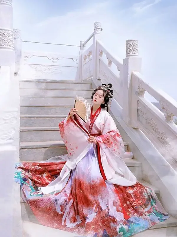 Disfraces de Cosplay Hanfu de estilo chino, vestidos para mujer, ropa de escenario, bata de danza folclórica, ropa de graduación con cuello cruzado