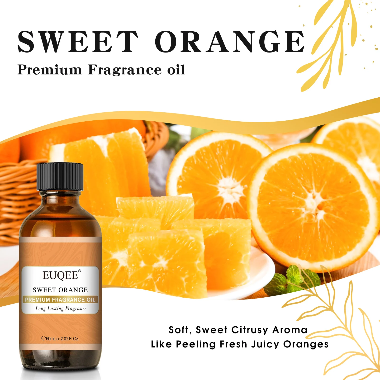 EUQEE 60ml Fruit Fragrance Oils For DIY Soap Candle Making Mango Passion Fruit Cherry Sweet Orange Pineapple Banana Aroma Oils