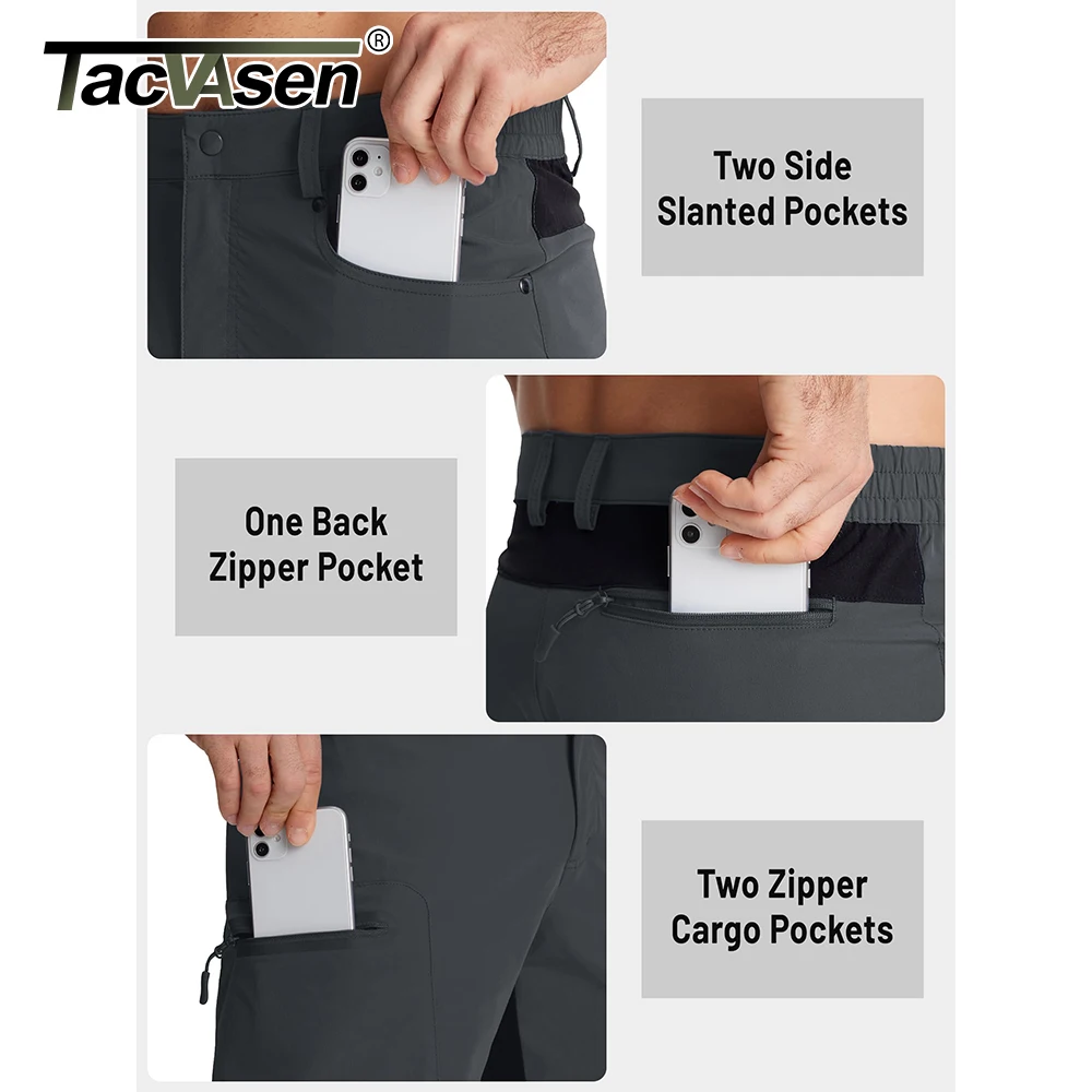 TACVASEN メンズ 軽量ショーツ アウトドア ハイキング 釣り ショートパンツ 複数のポケット付き 速乾性 夏用 ワーク カーゴショーツ