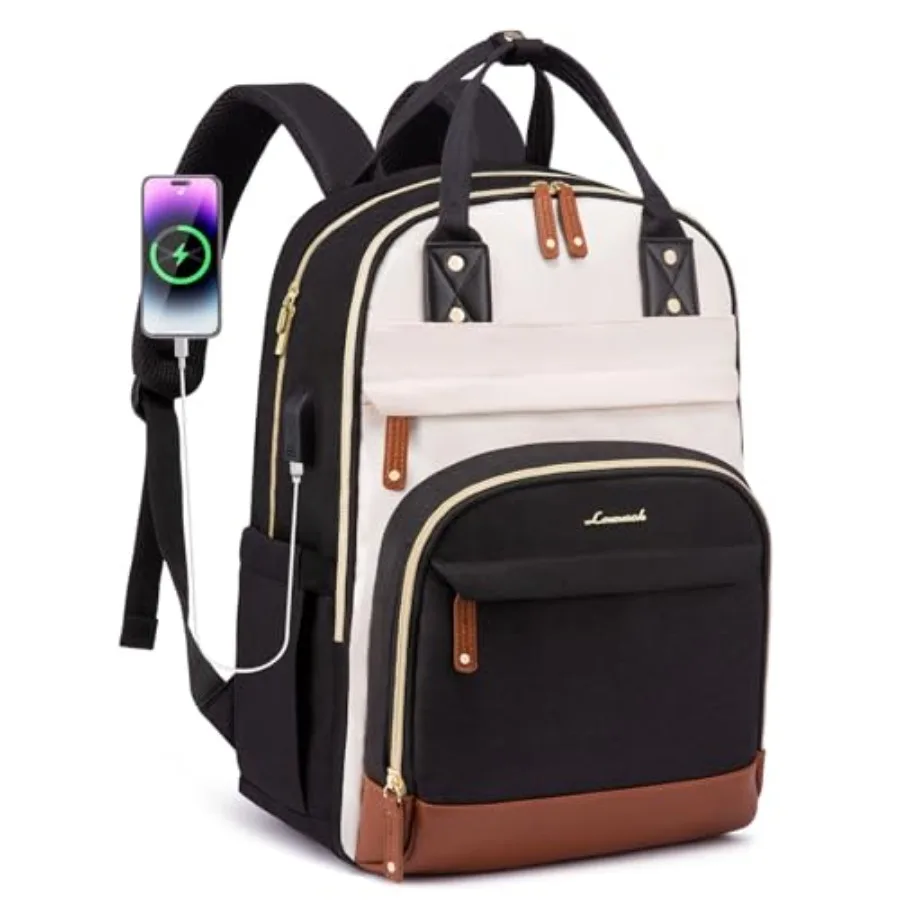 

Laptop Backpack Women with USB Port Design, Waterproof Work Travel Backpack Computer Laptop Bag, Cute College Nurse Teacher Bac