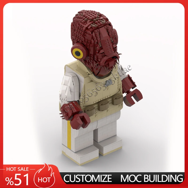 1738개 조각 모크 스타 배틀 애클버 메가 피규어 헬멧 모델 블록 브릭 DIY 창의적 조립 장난감 휴일 선물