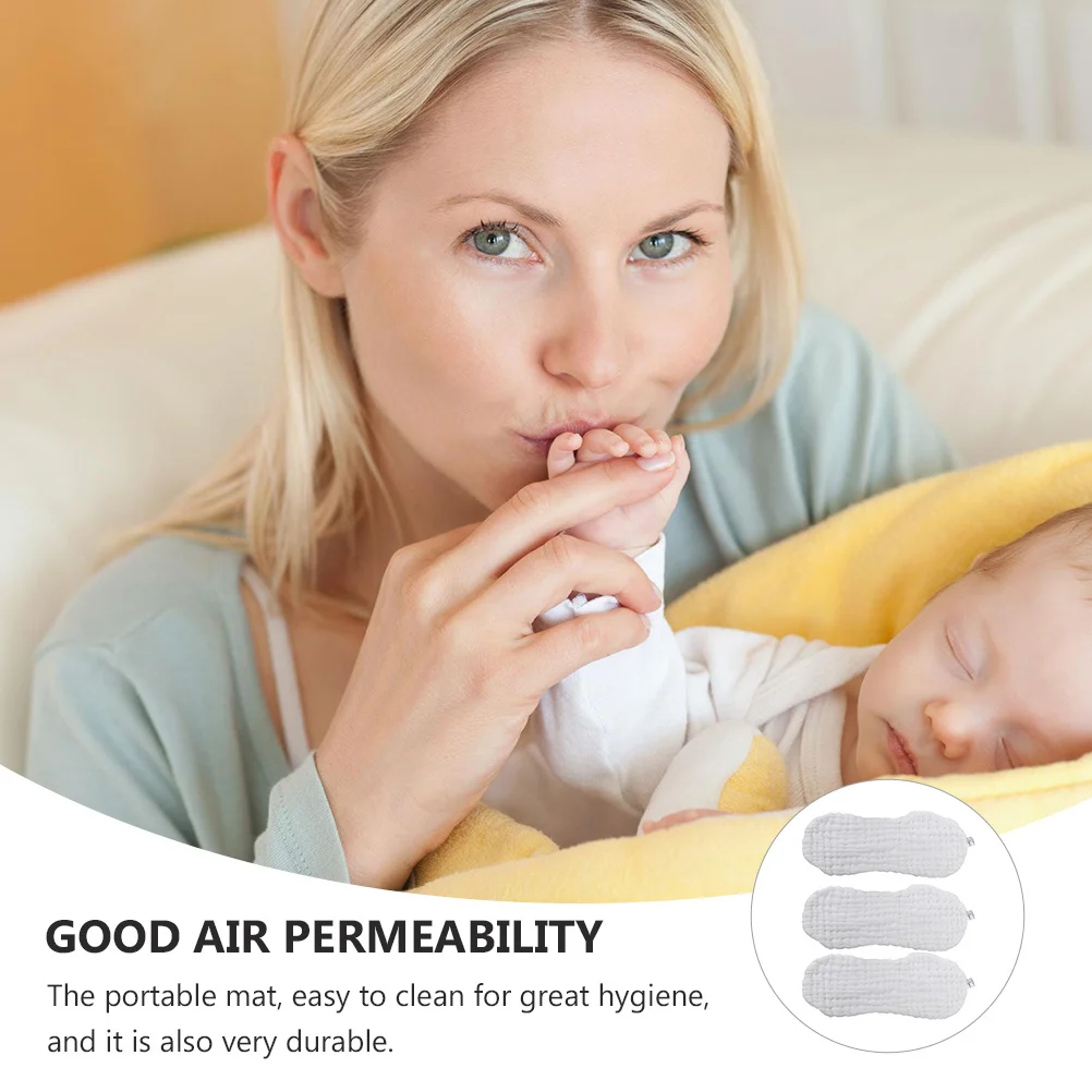 

3Pcs Newborn Diaper Mat Cotton Baby Diaper Pad Breathable Waterproof Infant Changing Pad for Bed Chair Lap Use