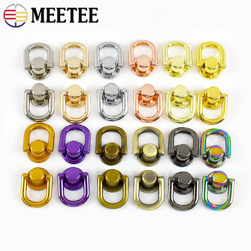 

5/10/20Pcs Metal Bag Side D Ring Buckle Screw Rivet Nail Clasp Connector Handbag Handle Leather Strap Belt DIY Craft Accessories