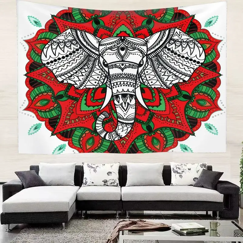 VIKAMA Indian Style Flower Tapestry - Purple Soft Pastel Bedroom Wall Hanging