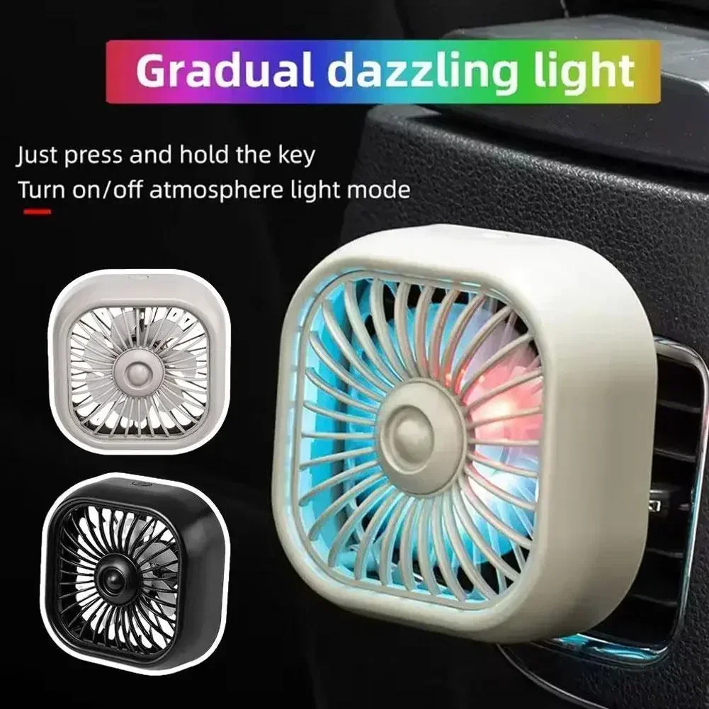 

Mini Car Air Outlet Cooling Fan Adjustment Powerful USB Light Creative Low Noise Mini Car Interior Fan Cooler