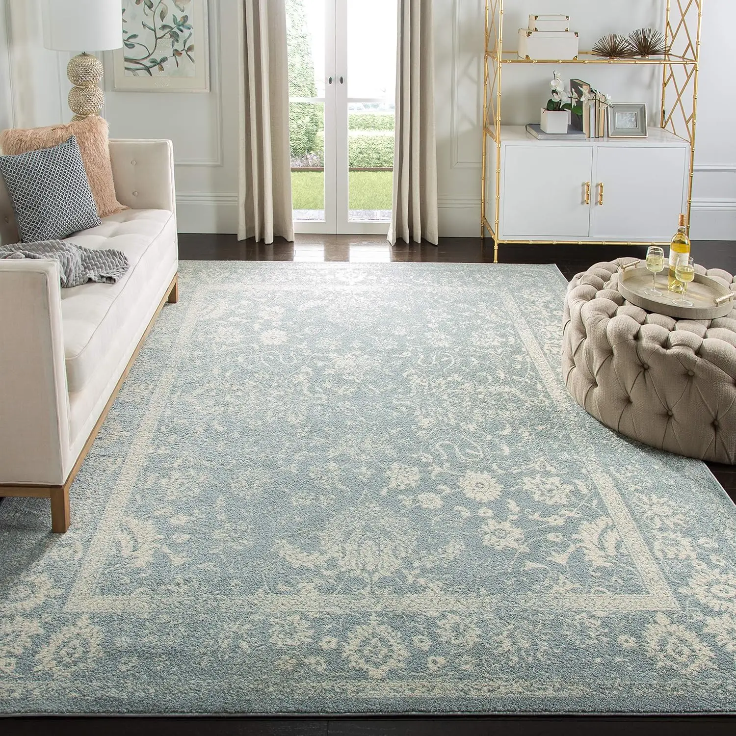 

Adirondack Collection Area Rug - 10' x 14', Slate & Ivory, Oriental Distressed Design, Non-Shedding & Easy Care