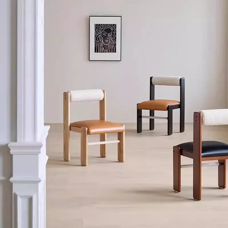 Solid wood dining chair designer small apartment home restaurant casual modern chair makeup chair book desk