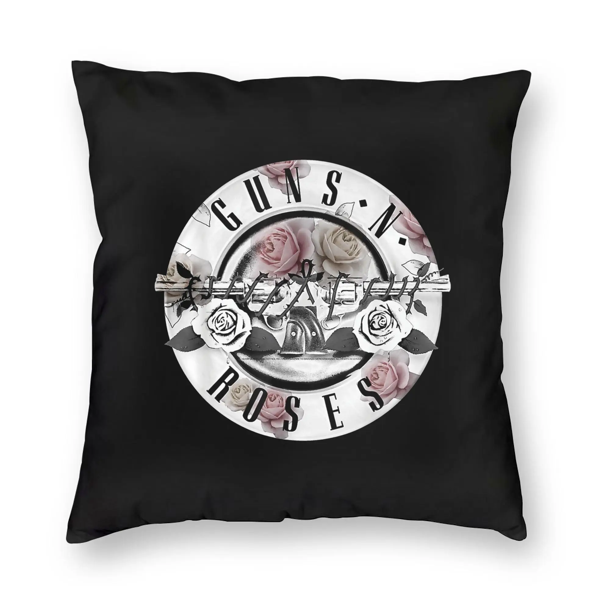 G-Guns N Roses Floral Bullet Pillowcase Printed Polyester Cushion Cover Decorative  Pillow Case Cover Home Drop Shipping 40*40cm